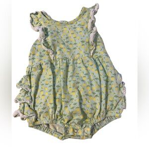 Serendipity by Shrimp and‎ Grits Floral Bubble with Ruffles Snaps Between Legs